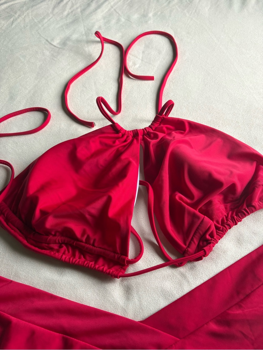 Red String Triangle Bikini Set - Picture 3 of 6